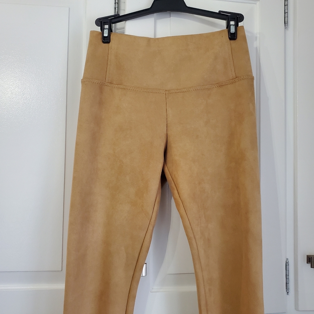 NWT Tahari Faux Leather Camel color leggings